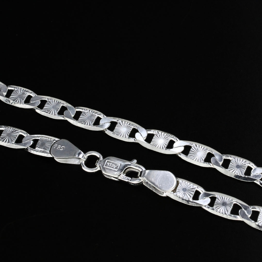 Elegant Real 925 Sterling Silver Mariner Link Chain 20 in