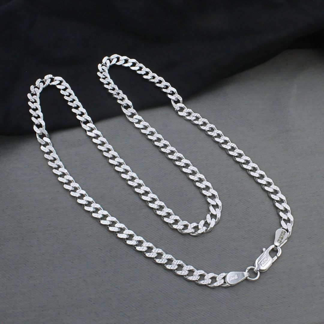 925 Sterling Silver Distinctive Cuban Link Neck Chain 20"