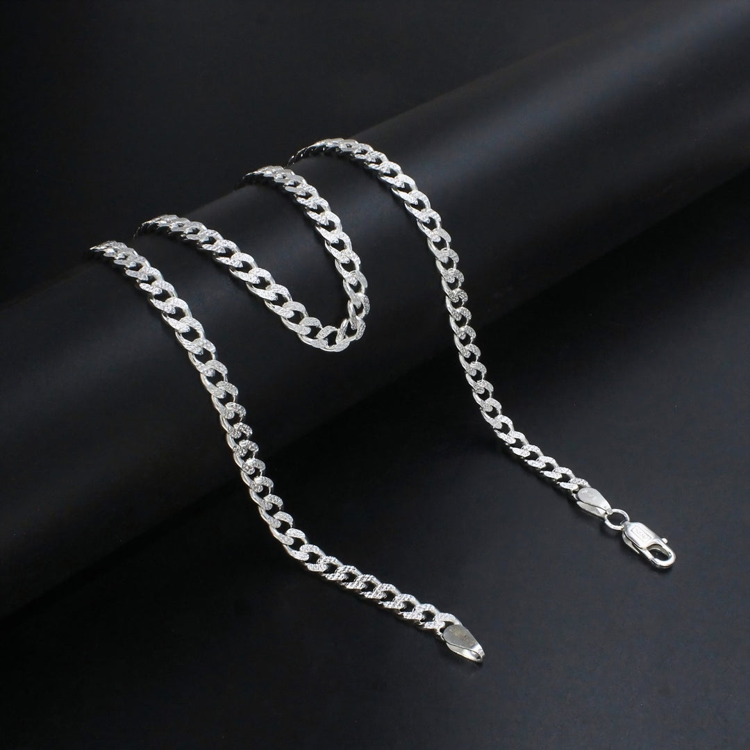 925 Sterling Silver Distinctive Cuban Link Neck Chain 20"