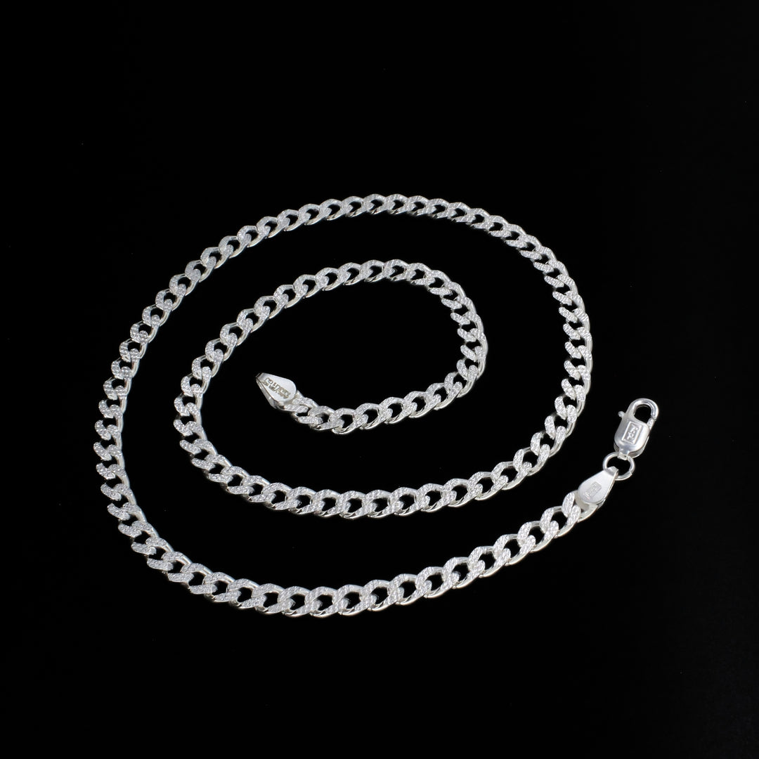 925 Sterling Silver Distinctive Cuban Link Neck Chain 20"