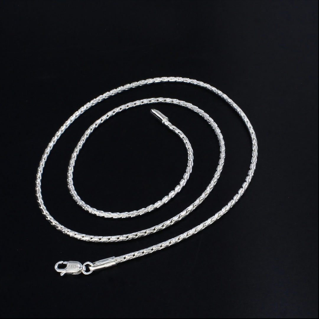 Real 925 Sterling Silver Rope design Neck Chain 20"