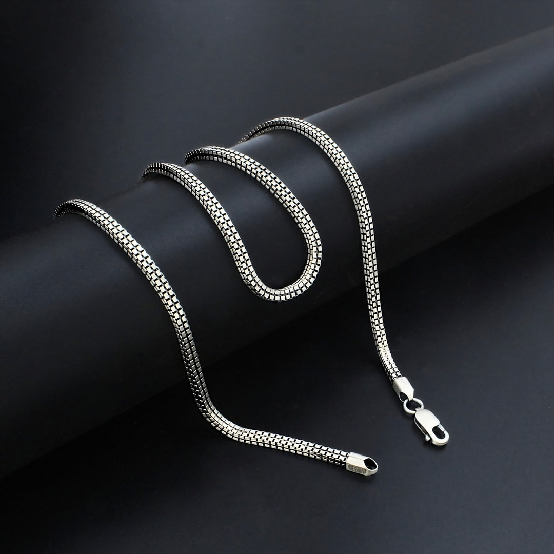 925 Sterling Silver Oxidized Standard Link Box Chain 20"