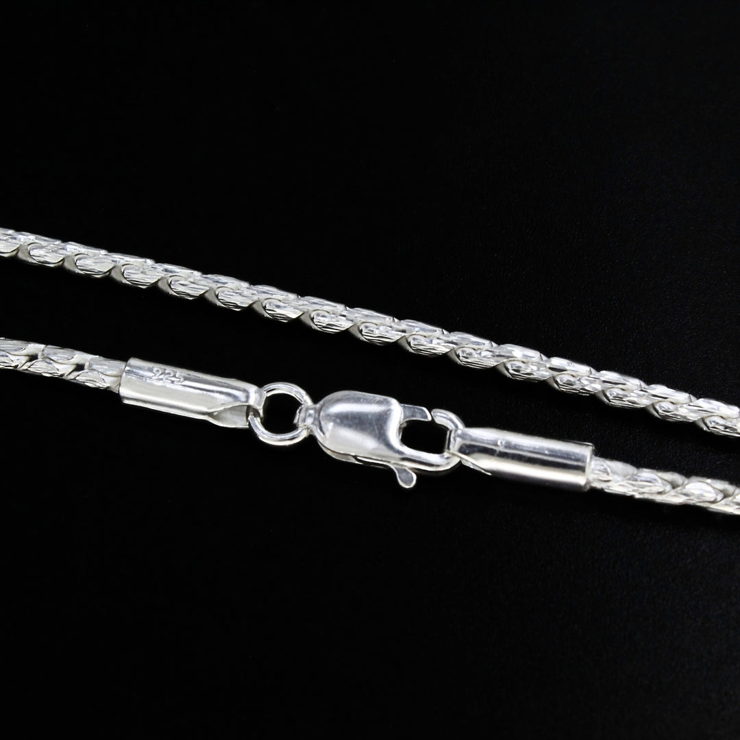 Real 925 Sterling Silver Rope design Neck Chain 20"