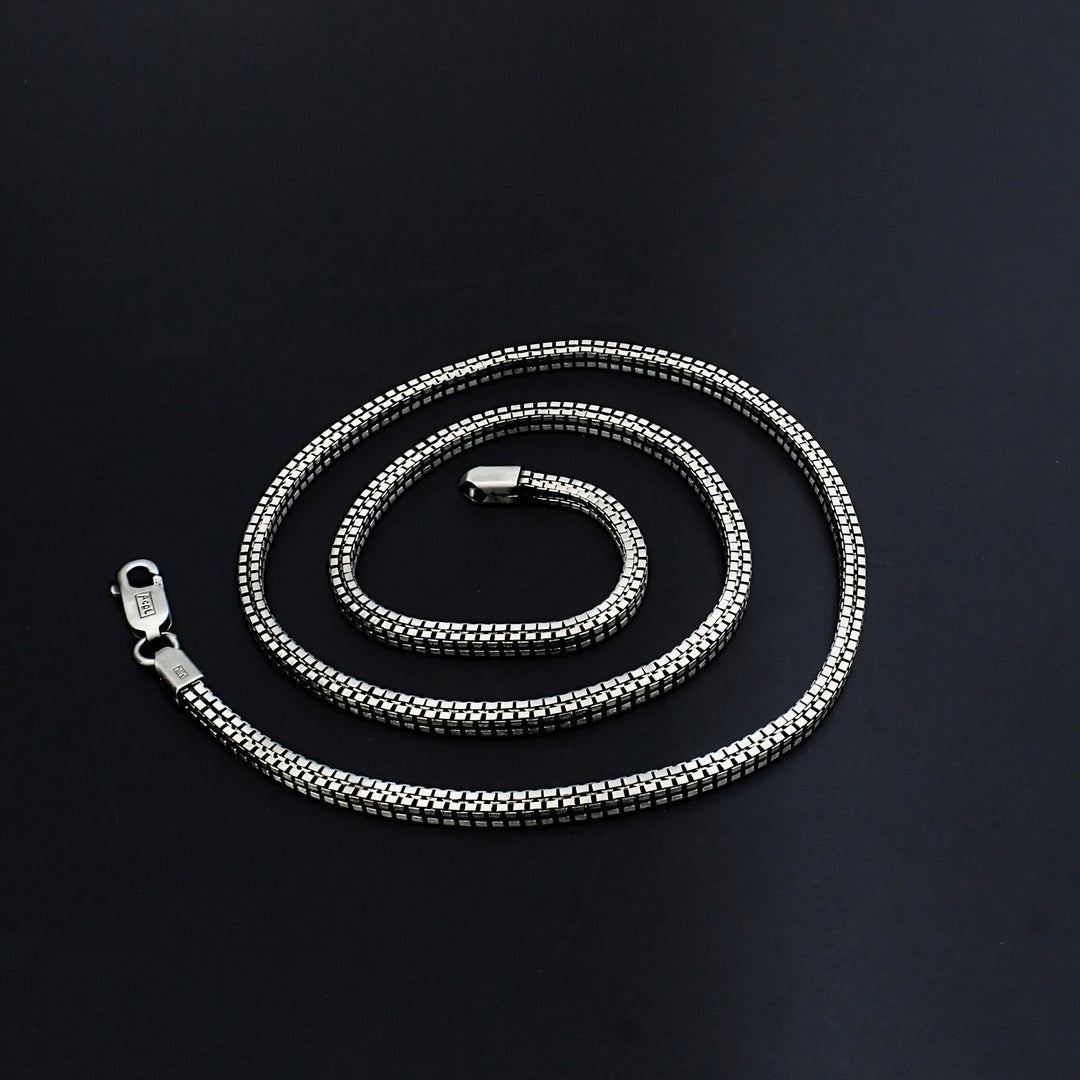 925 Sterling Silver Oxidized Standard Link Box Chain 20"