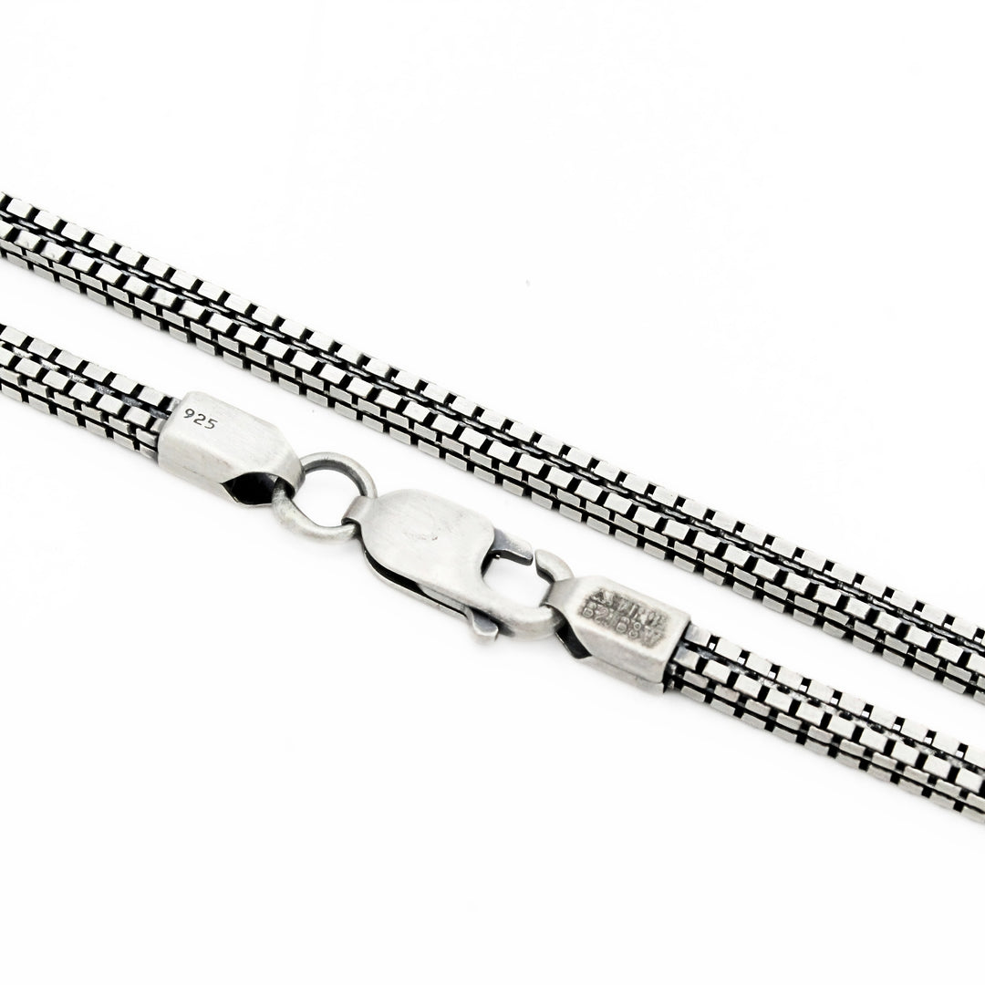 925 Sterling Silver Oxidized Standard Link Box Chain 20"