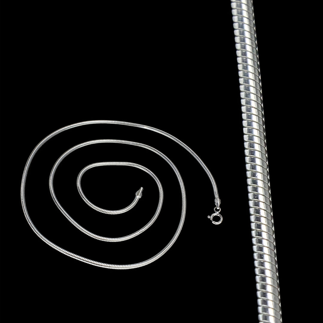 Trending Flat Snake Design 925 Silver Chain for Men & Women