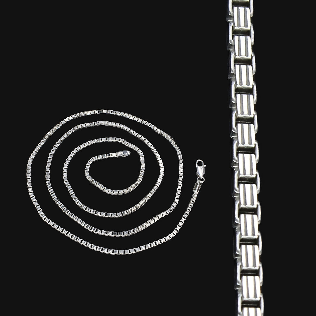 Luxury 925 Silver Box Chain Necklace – Everyday Wear 24 in