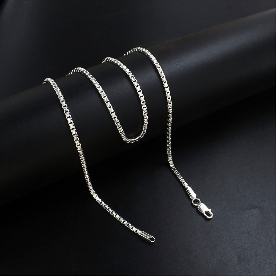 Bold & Stylish 925 Sterling Silver Box Chain – 20 inch