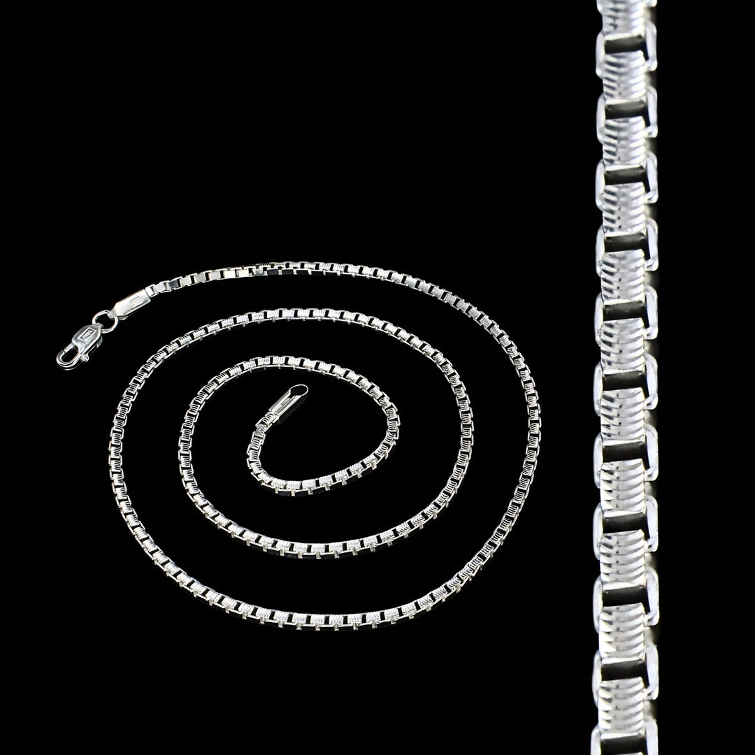 Bold & Stylish 925 Sterling Silver Box Chain – 20 inch