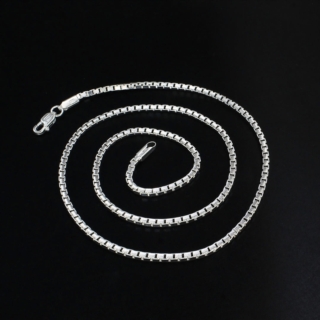 Bold & Stylish 925 Sterling Silver Box Chain – 20 inch