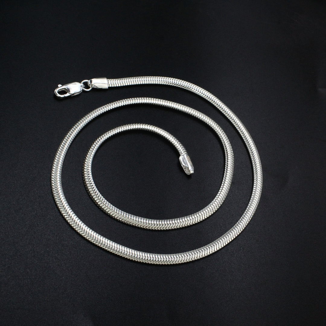 925 Sterling Silver Smooth Flexible Snake Chain – 20 inch