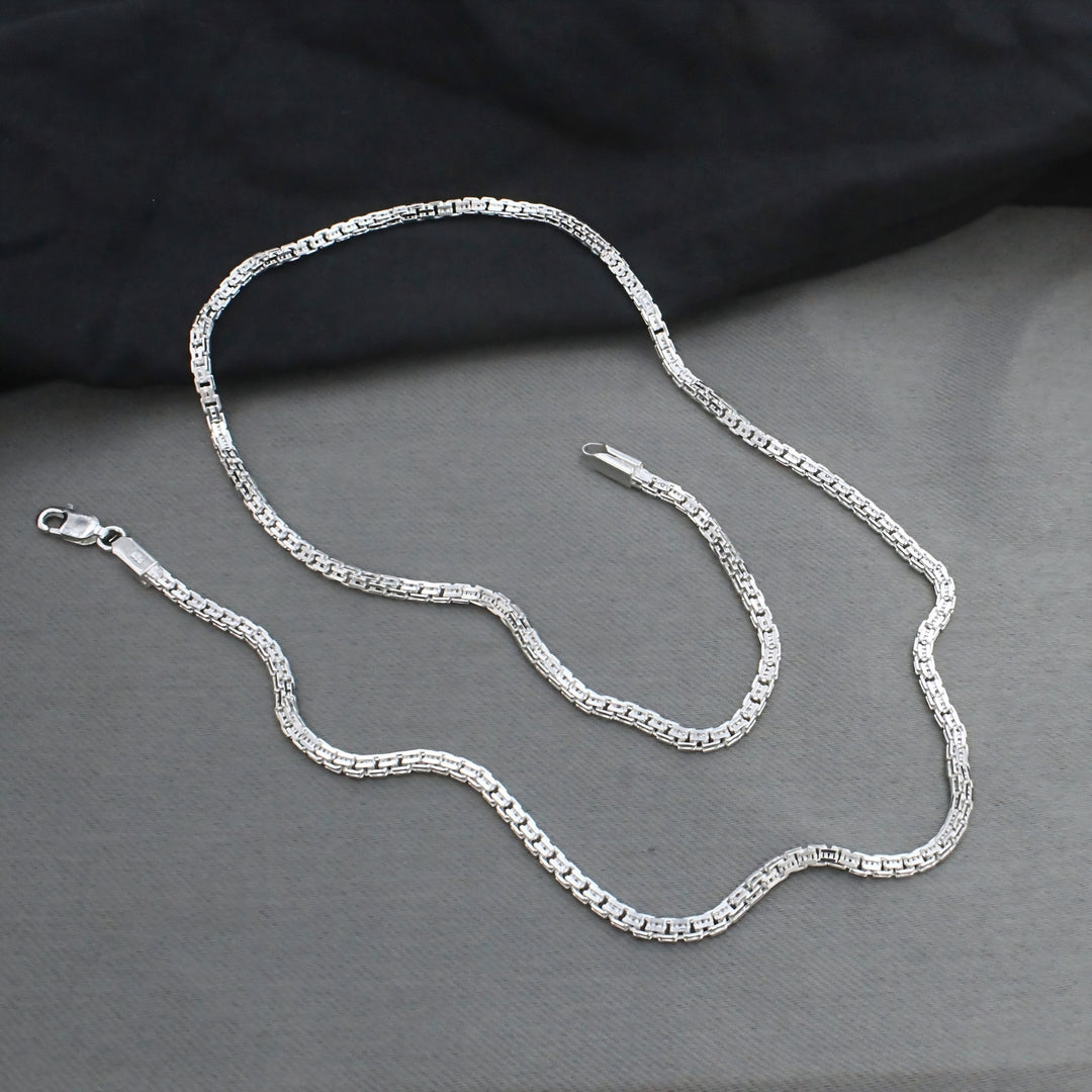 High-quality Real 925 Sterling Silver Box Neck Chain 20"