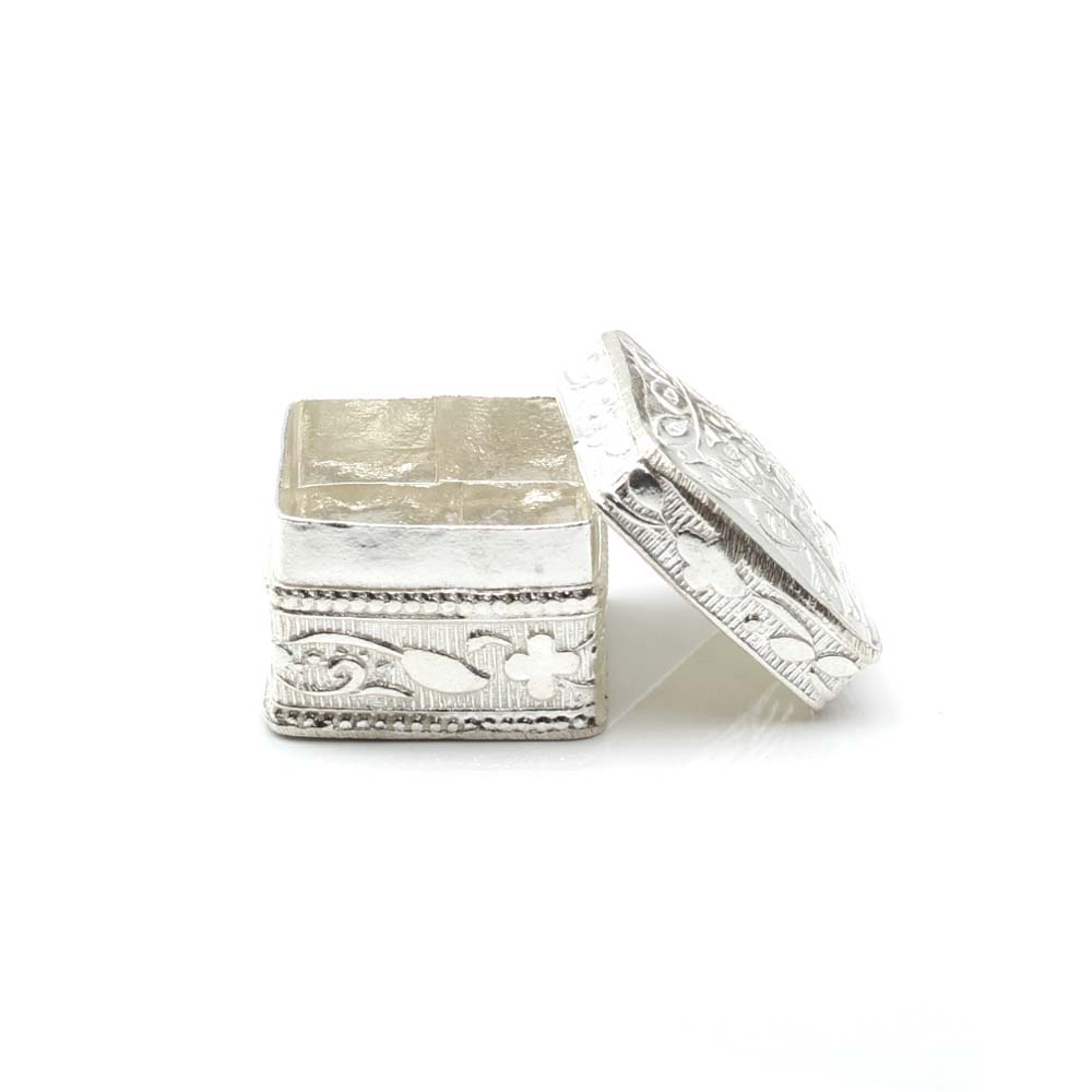 Indian Real Silver honey container dibbi for red book remedy