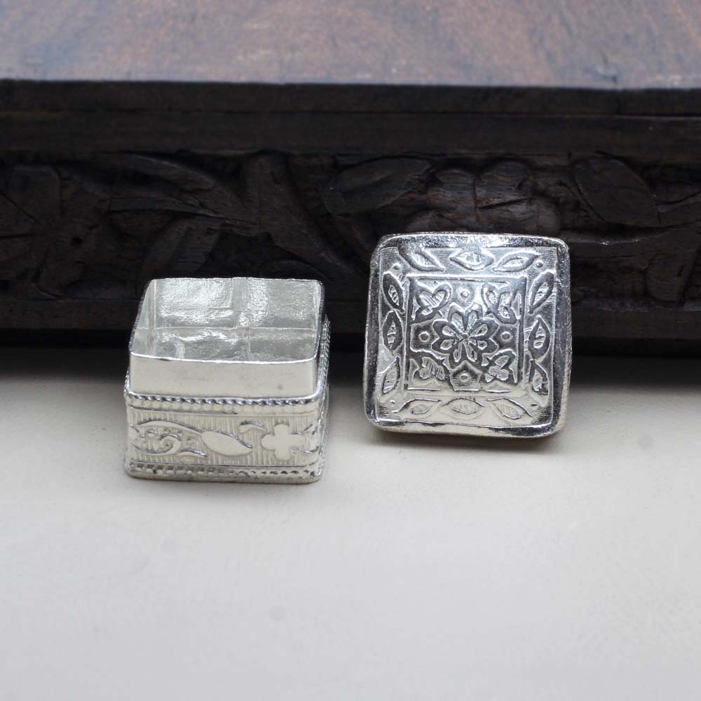 Indian Real Silver honey container dibbi for red book remedy