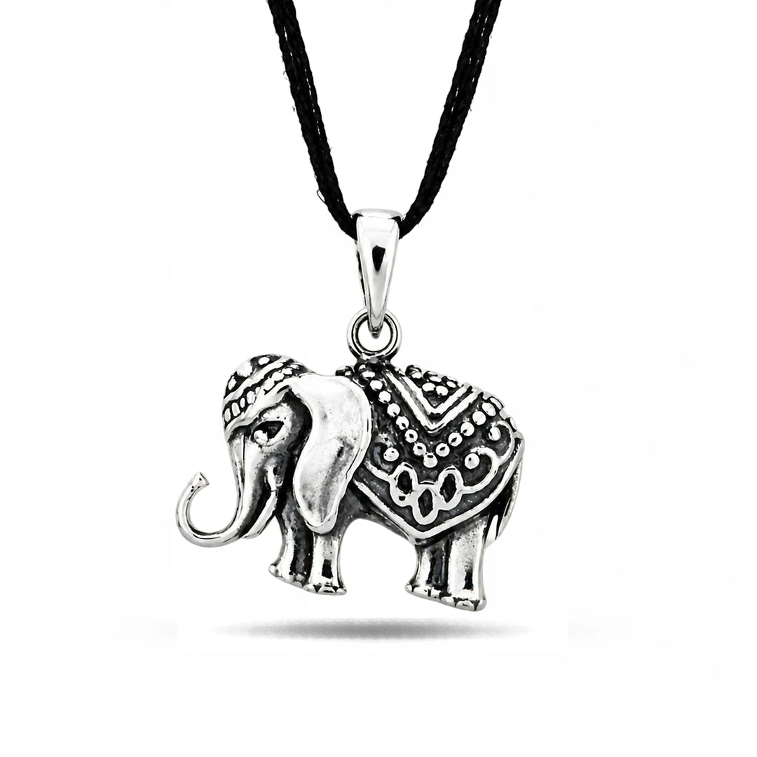 Traditional Elephant 925 Sterling Silver Oxidized Pendant