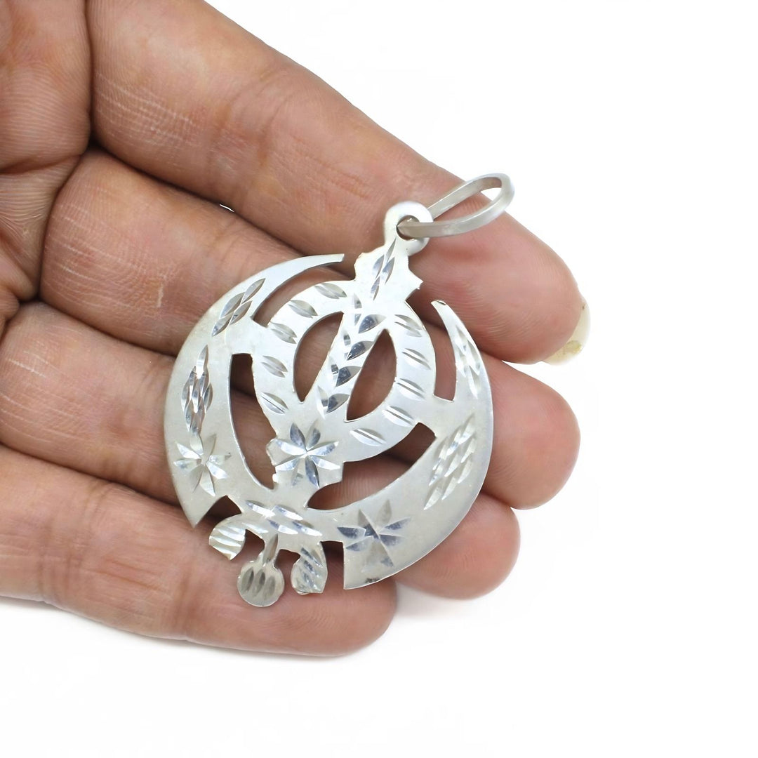 Traditional Khanda Sahib Pendant in Real Sterling Silver