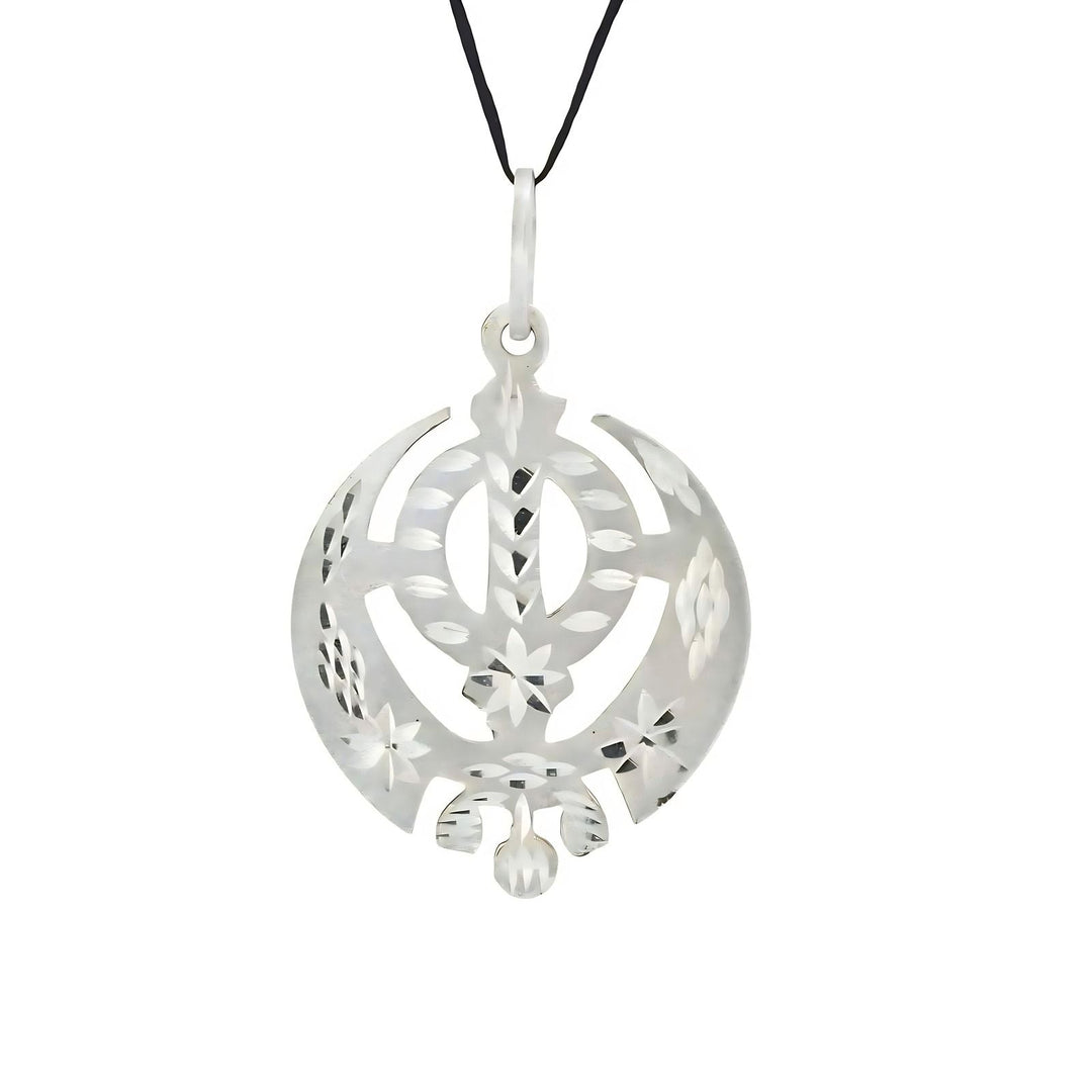 Traditional Khanda Sahib Pendant in Real Sterling Silver