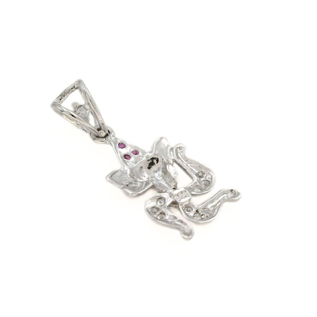Designer 925 Sterling Silver Pink White CZ Ganpati Pendant – Divine Blessings