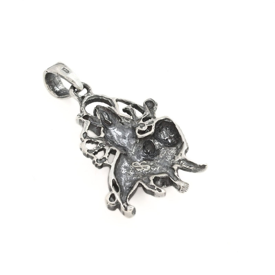 925 Real Sterling Silver Goddess Durga Oxidized Pendant – Bhawani Mataji Jewellery