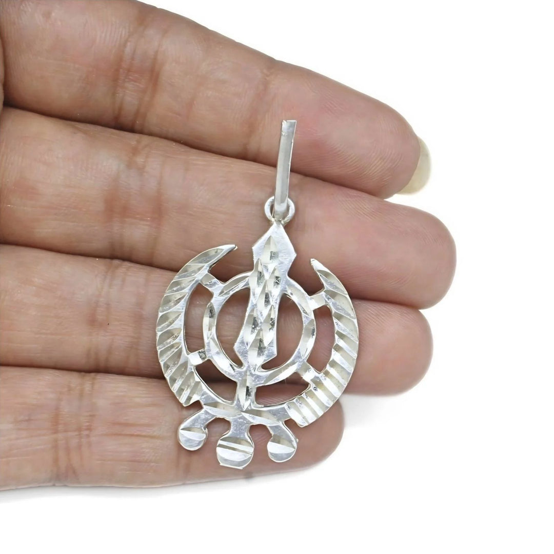 Unique Designer Heritage Khanda Sahib Pendant – Sterling Silver Jewellery