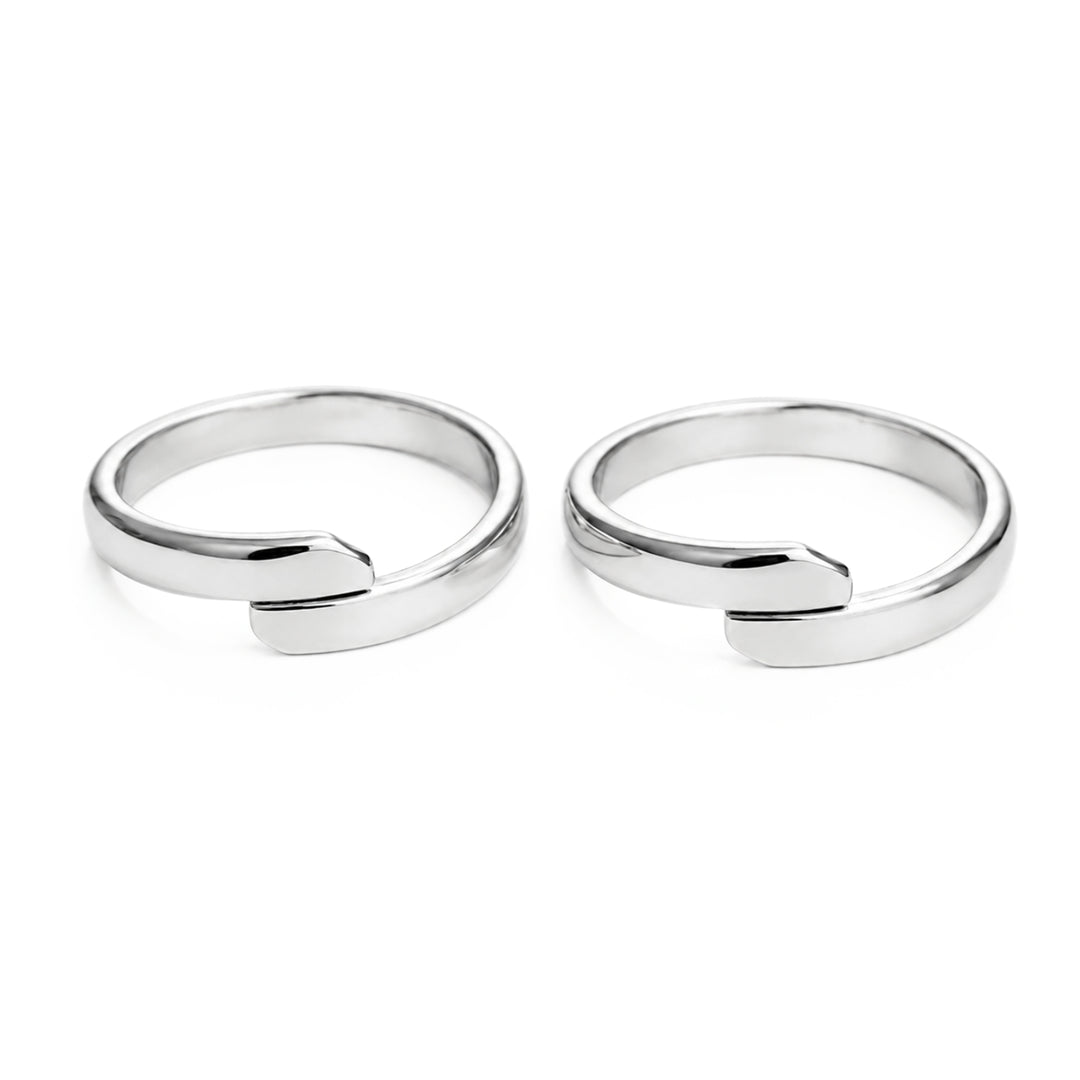 Pure 999 Silver Toe Thumb Rings Pair for Astrology Purpose