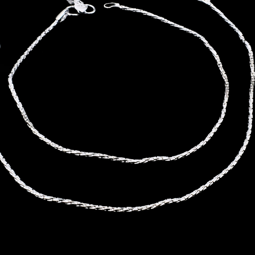 Classic Real Silver Chain Anklet for Girls & Women