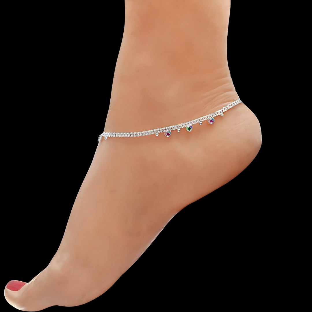 Premium Royal Real Silver Anklet for Party Wear