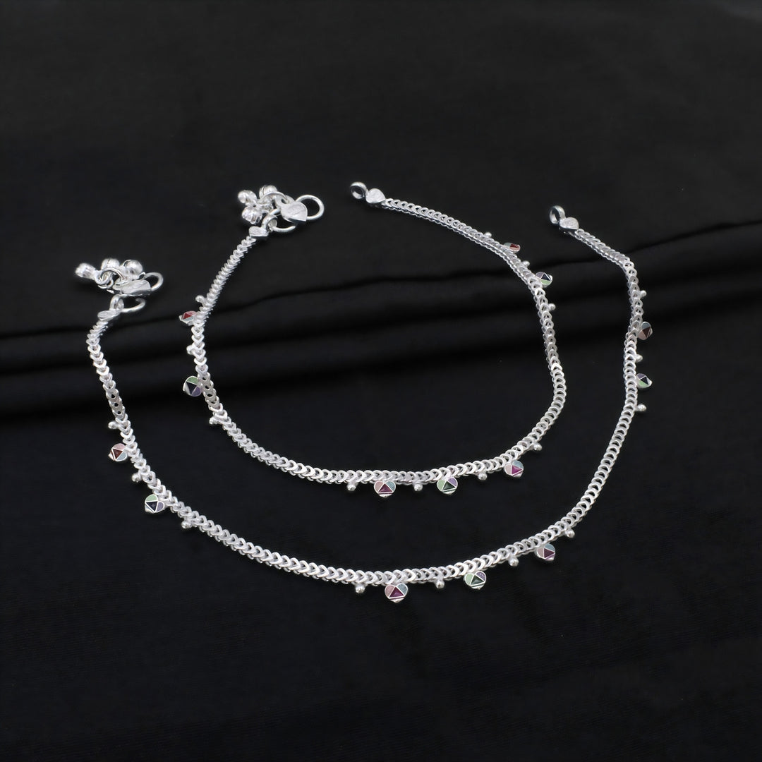 Premium Royal Real Silver Anklet for Party Wear