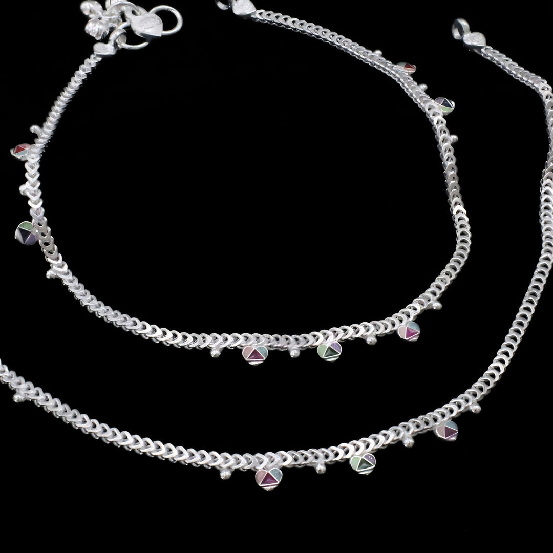 Premium Royal Real Silver Anklet for Party Wear