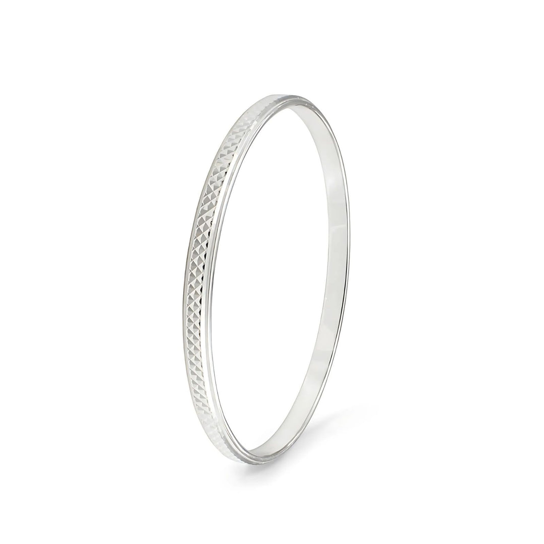 925 Real Silver Men's round Bangle Bracelet