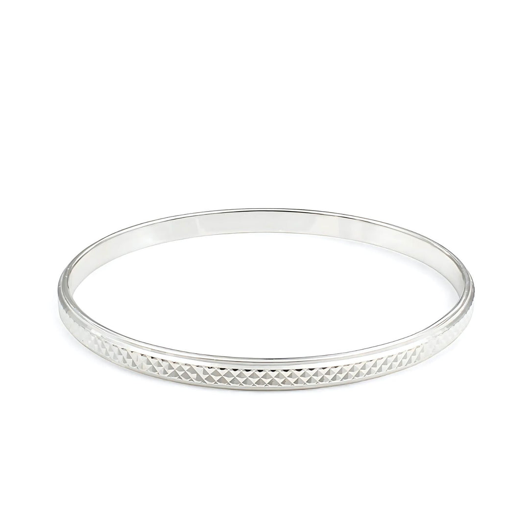 925 Real Silver Men's round Bangle Bracelet