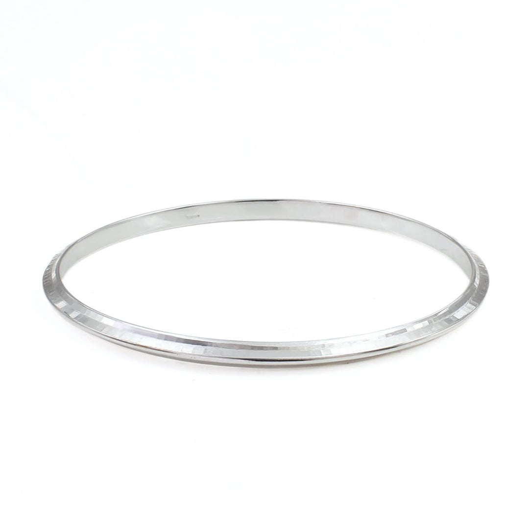 925 Real Silver Men's Bangle Bracelet - 6.6 CM