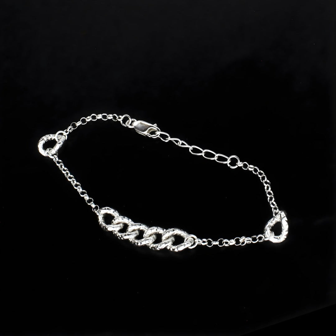 925 Sterling Silver Divine cable chain Bracelet for Girls