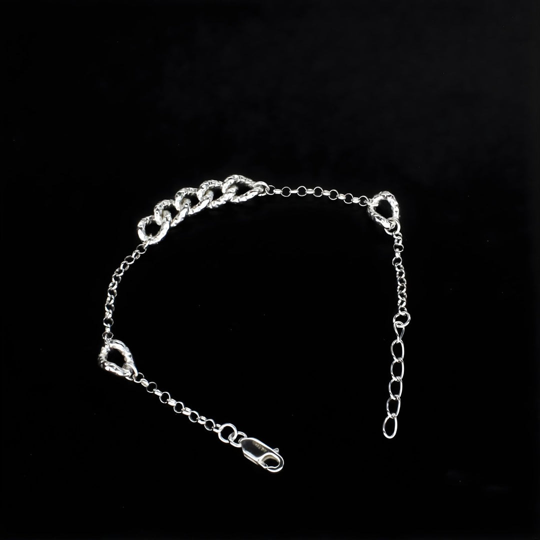 925 Sterling Silver Divine cable chain Bracelet for Girls