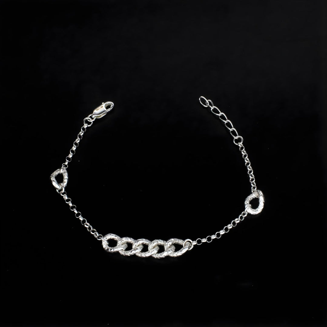 925 Sterling Silver Divine cable chain Bracelet for Girls