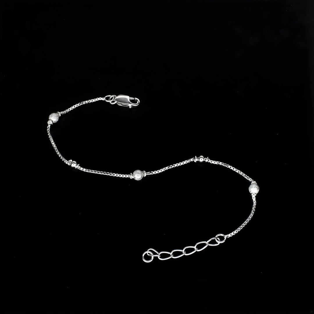 Dainty 925 Sterling Silver ball bead chain Bracelet for Girls