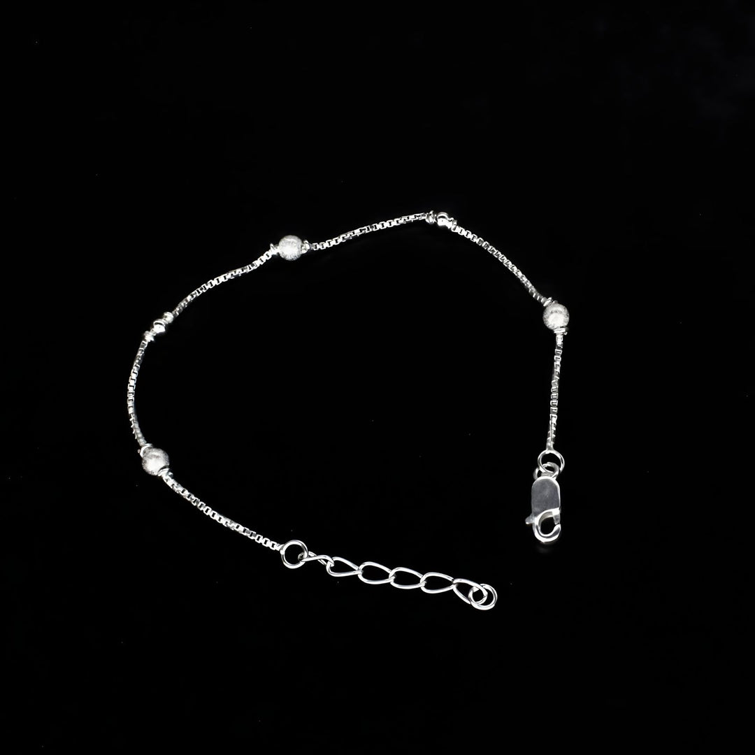 Dainty 925 Sterling Silver ball bead chain Bracelet for Girls