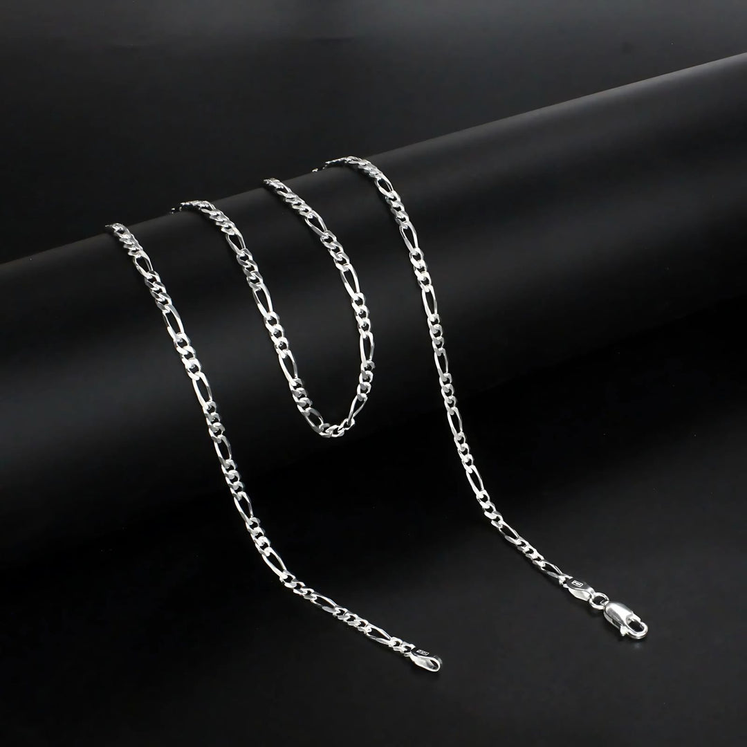 Daily wear 925 Sterling Silver figaro Neck chain 20"