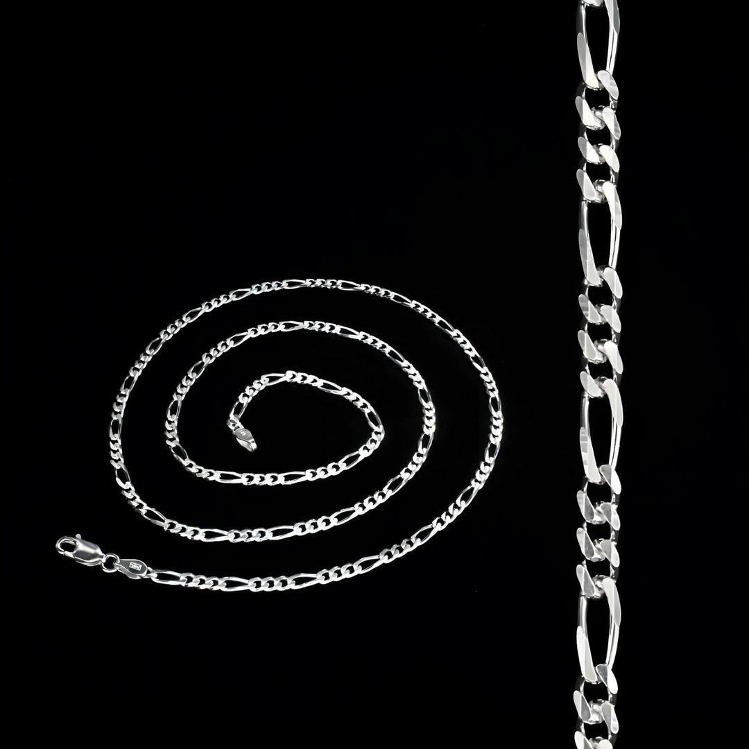 Daily wear 925 Sterling Silver figaro Neck chain 20"