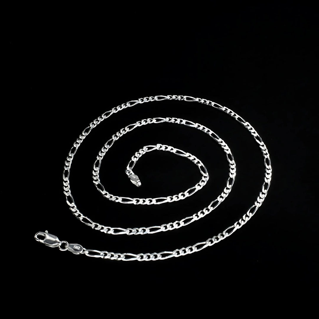 Daily wear 925 Sterling Silver figaro Neck chain 20"