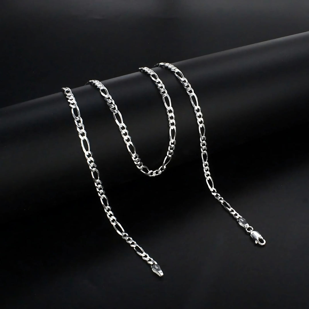 925 Sterling Silver handmade regular wear figaro Neck chain 20"