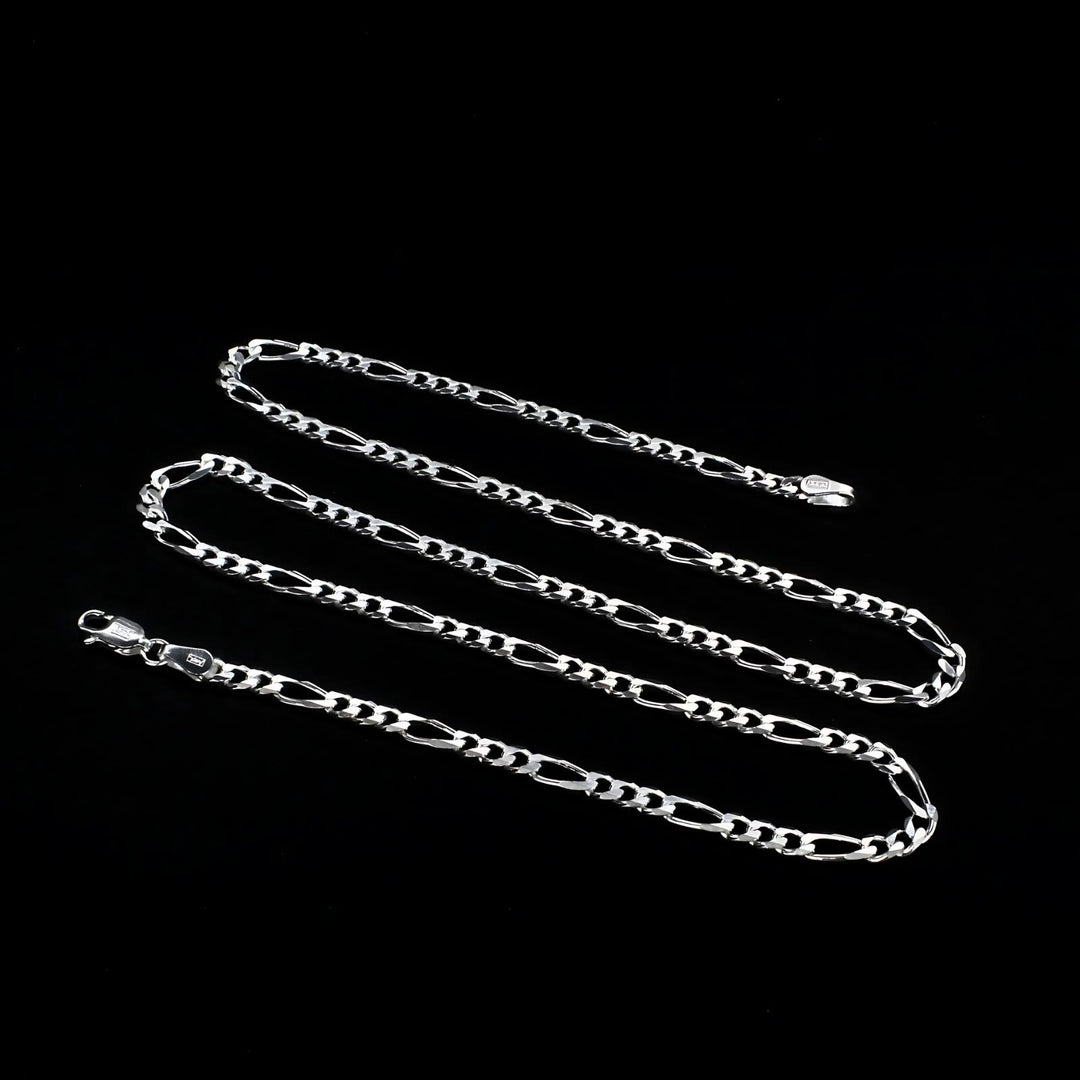 925 Sterling Silver handmade regular wear figaro Neck chain 20"