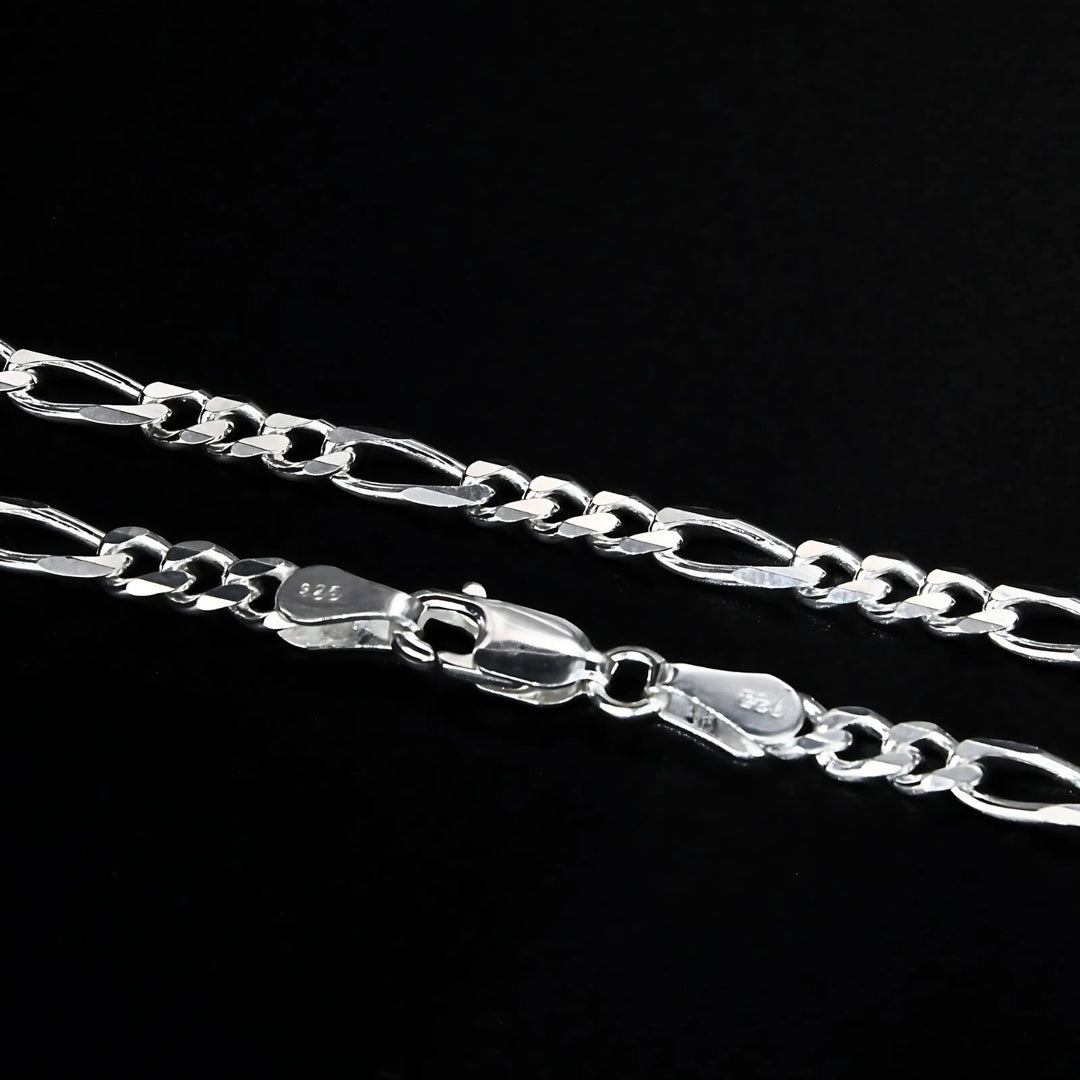 925 Sterling Silver handmade regular wear figaro Neck chain 20"