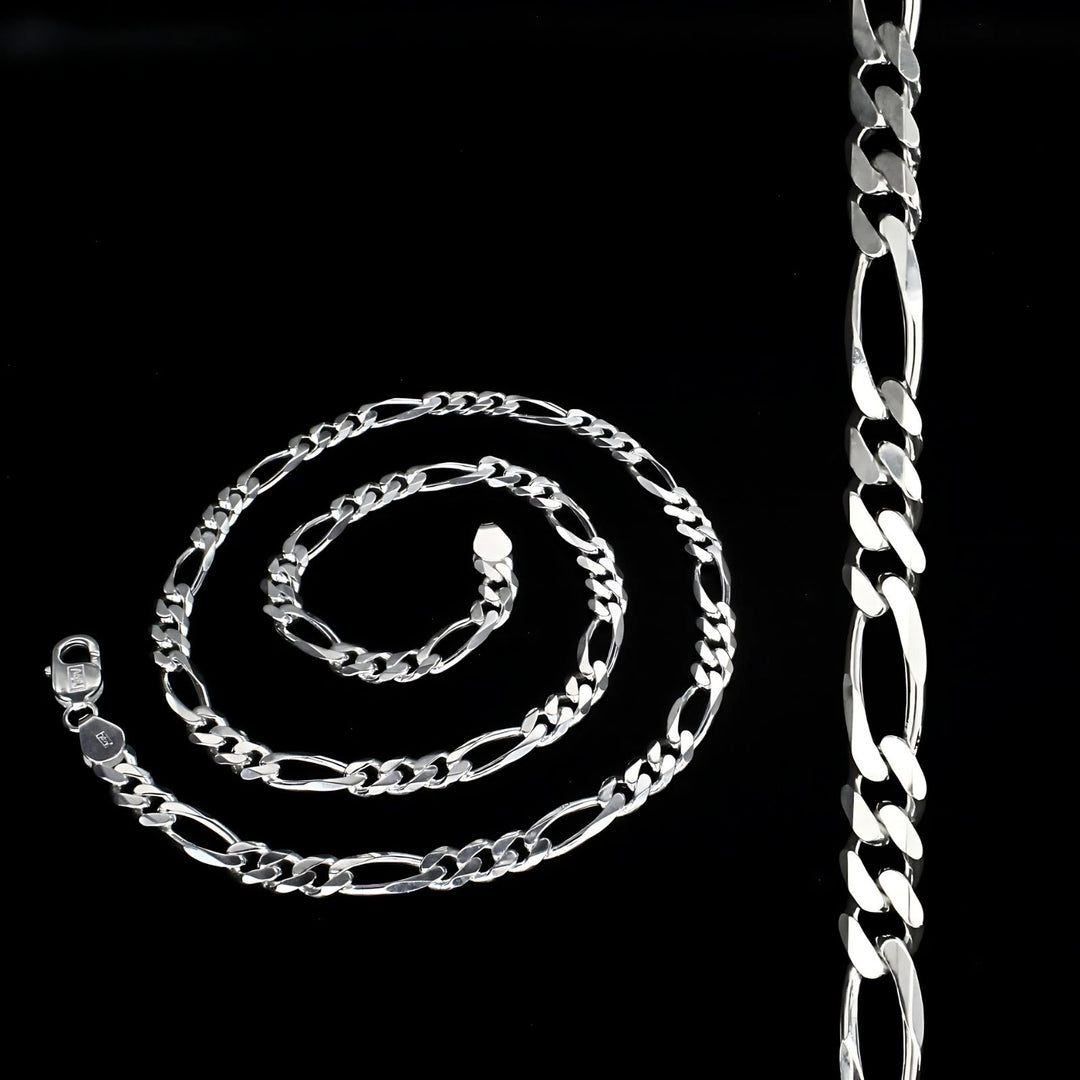 925 Sterling Silver excellent gifting Figaro Link Neck chain 24"