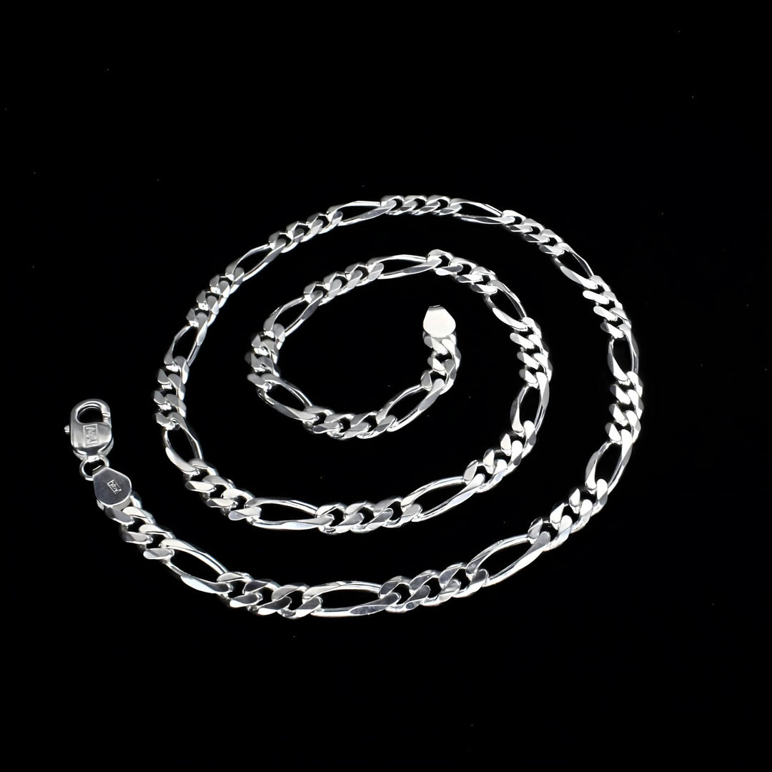 925 Sterling Silver excellent gifting Figaro Link Neck chain 24"
