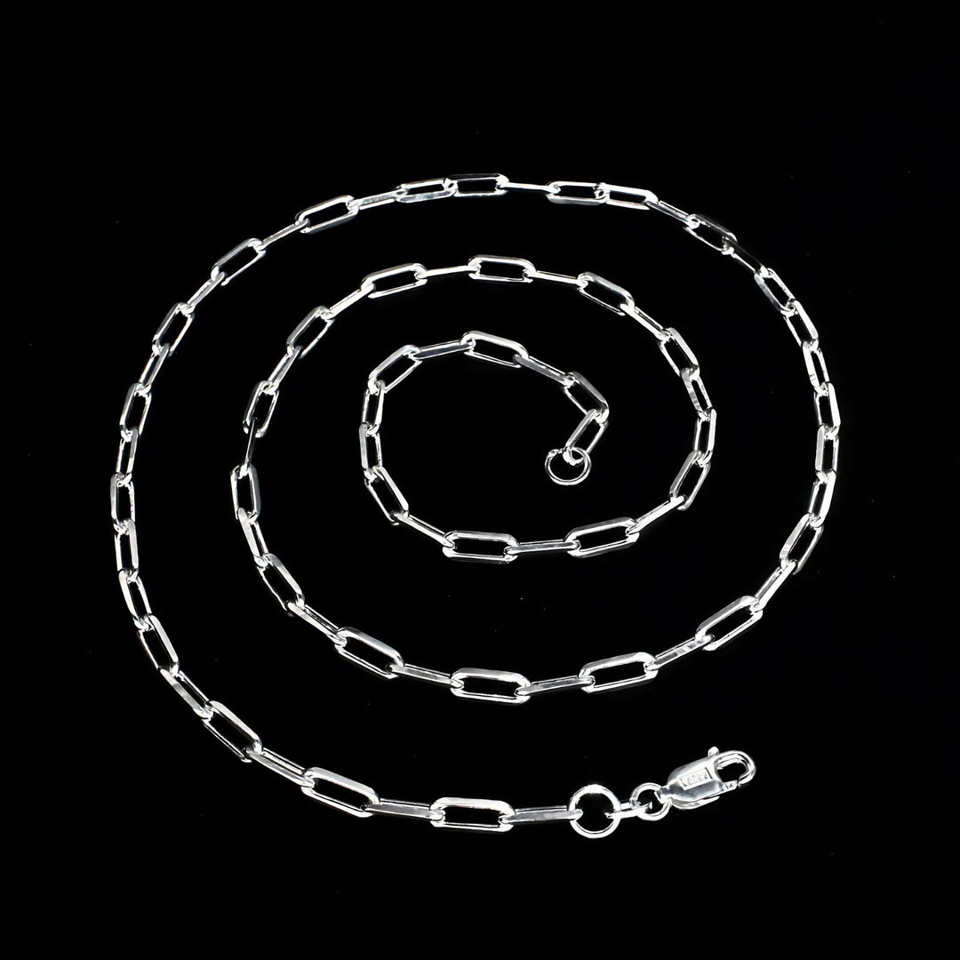 925 Sterling Silver Paperclip Link Neck chain 20"