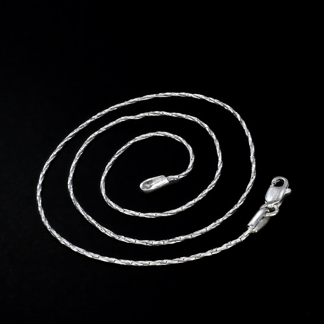 Real Silver women light weight Cardano Link Neck chain 18"