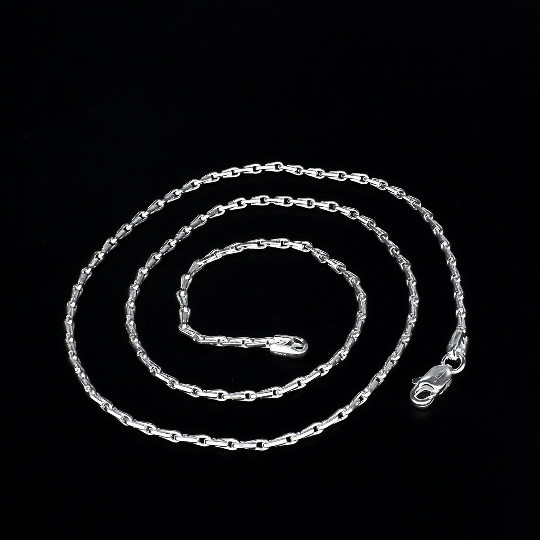 Real Silver trendy rice design Neck chain 22"
