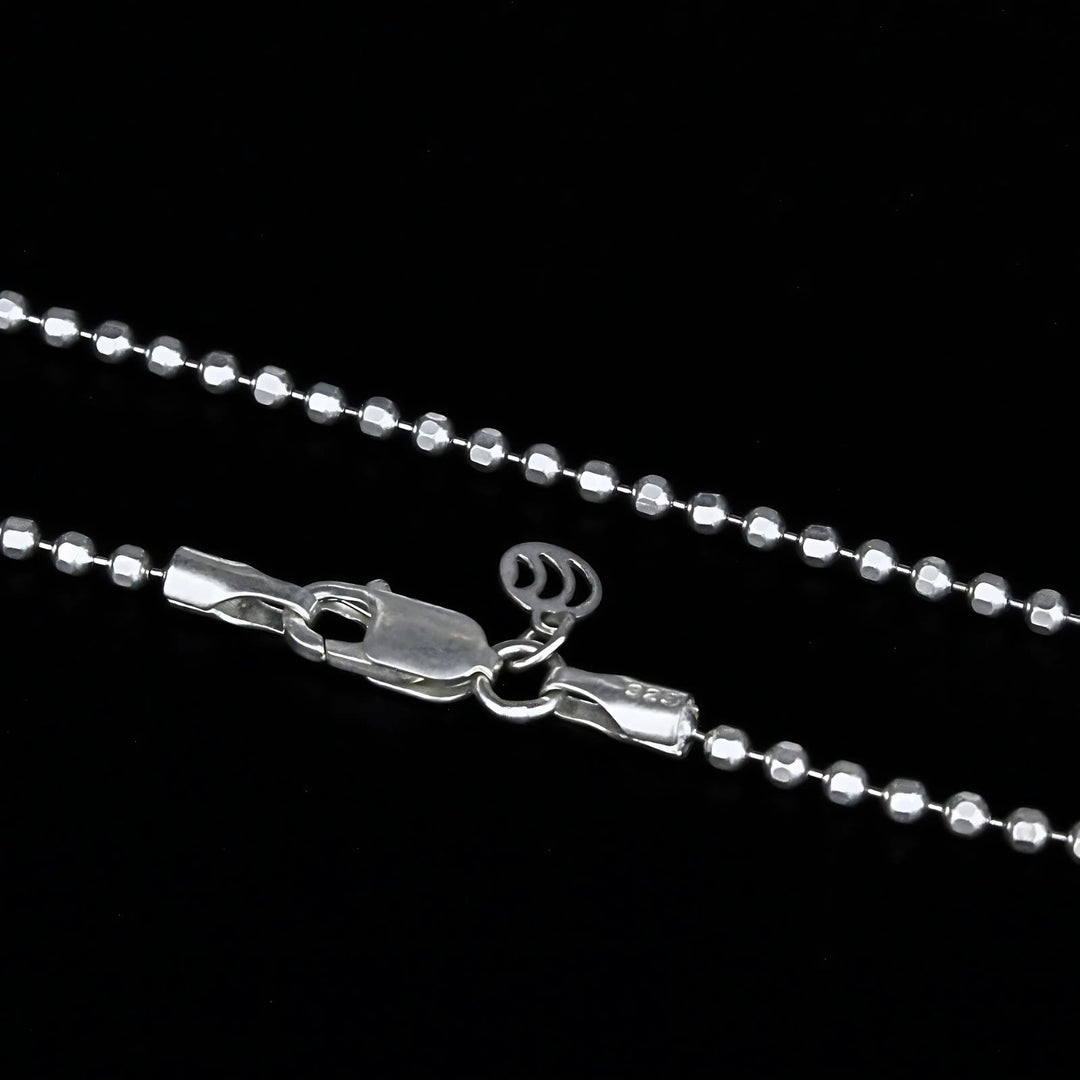 925 Real Sterling Silver beaded Neck chain 18"