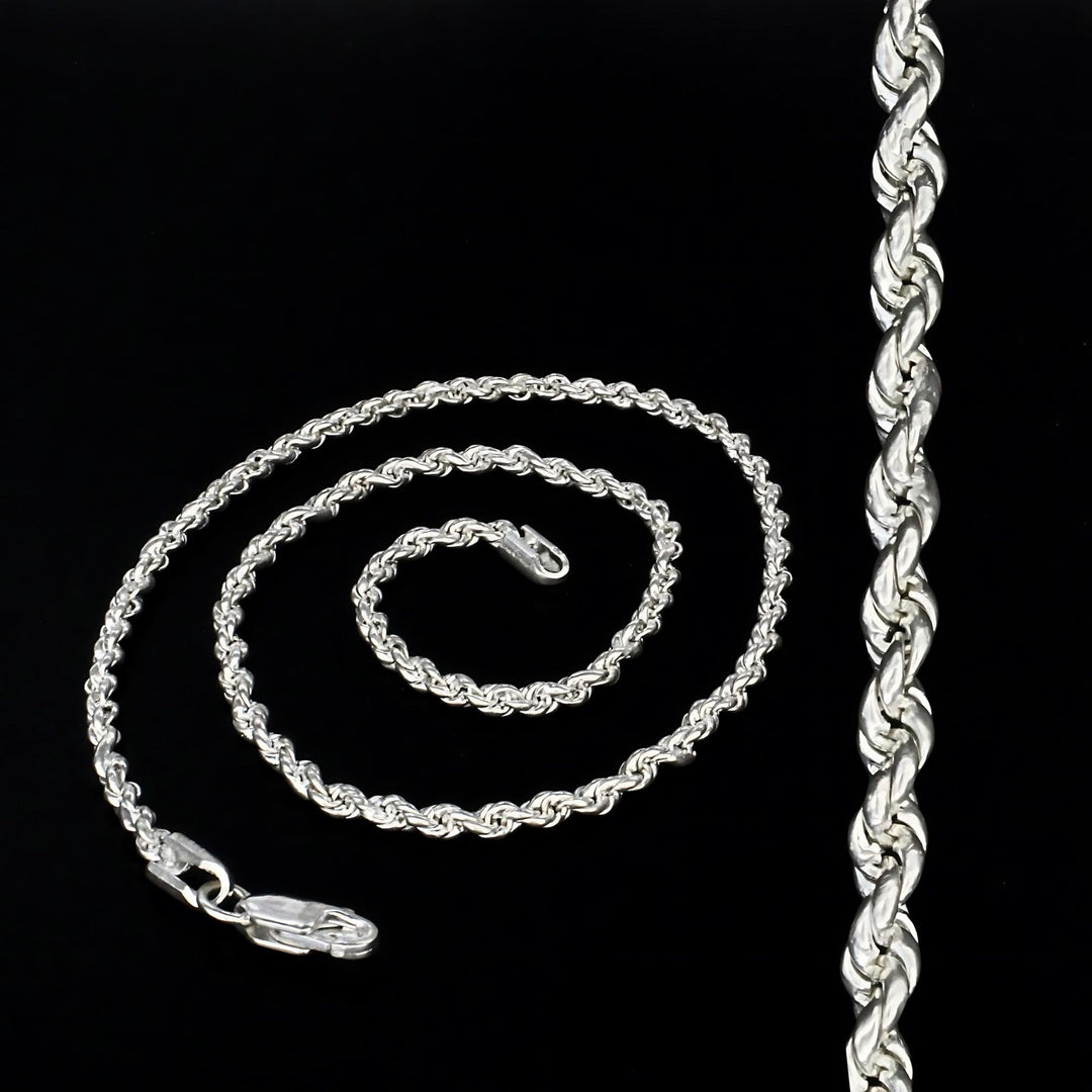 Real Silver handmade Rope Neck chain 18"